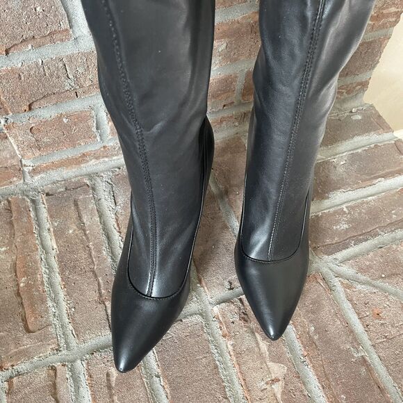 Azalea Wang Tiernan Thigh High Racer Boots Size 7.5 Stiletto Point Toe Clubwear - Picture 16 of 16